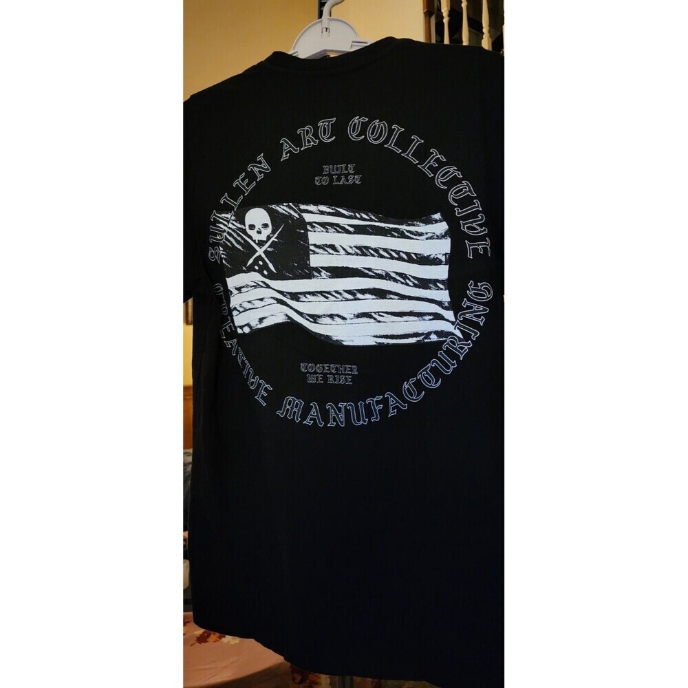 Sullen Banner Flag American Pride Tattoo Inked Art Distressed‎ Shirt Small D30
